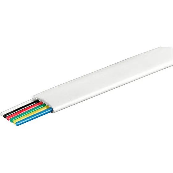 Goobay Telefonledning 6x0,08mm² CCA 100m Hvid
