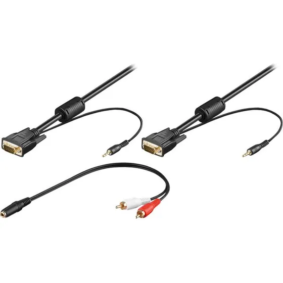 goobay VGA & Audio Kabel Sæt 3m, Sort