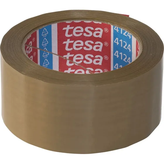 tesa 4124 Pakketape PVC 66m x 50mm Brun