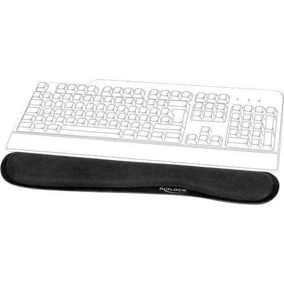DeLOCK Håndledsstøtte til tastatur, sort (46,5x8,5 cm)