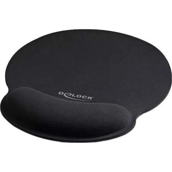 DeLOCK Ergonomisk Musemåtte med Håndledsstøtte, Sort 25,2 x 22,7 cm