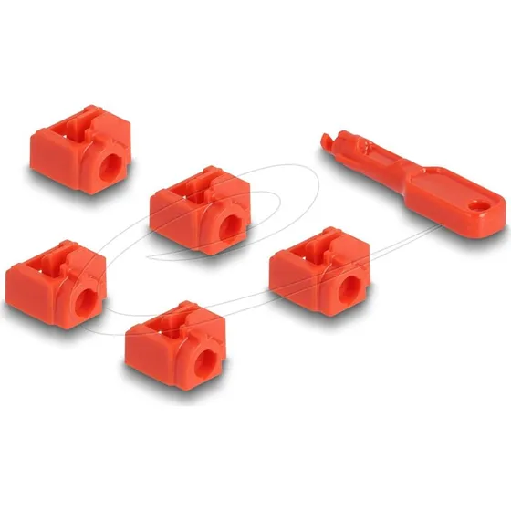 DeLOCK 20928 RJ45 Portblokering Rød 10 stk