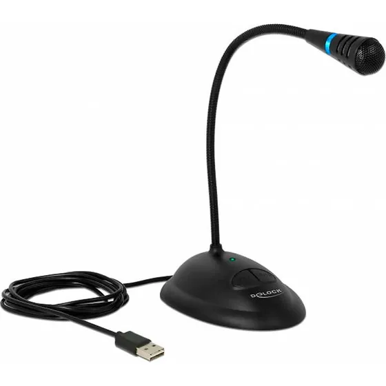 DeLOCK USB Svanehalsmikrofon med Mute-knap