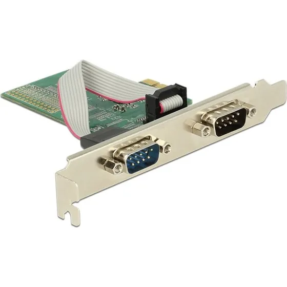 Delock PCI Express 2x RS-232 Serial Kort, 230.4 Kbps, Lavprofil