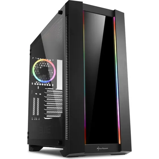 Sharkoon Elite Shark CA200G Full Tower, Sort (Tempered Glass)