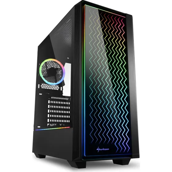 Sharkoon RGB LIT 200 Mid Tower (sort, hærdet glas)