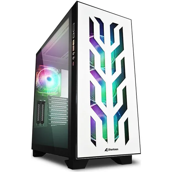 Sharkoon Elite Shark CA300T Hvid Full Tower med Tempered Glass