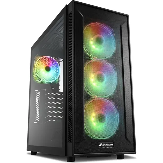 Sharkoon TG6M RGB Tower, Sort, ATX