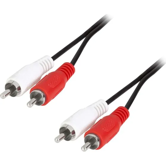 RCA Lydkabel 2x RCA-hane til 2x RCA-hane, 2,5 m, sort