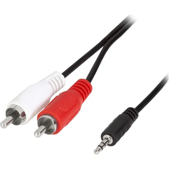 LogiLink 3,5 mm til 2 RCA lydkabel, 1,5 m, sort