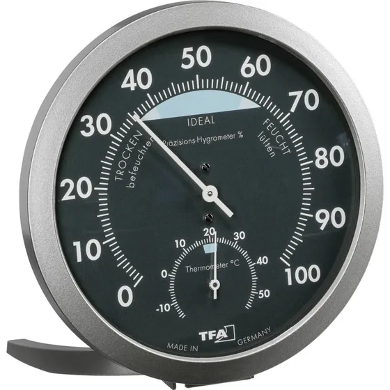 TFA Dostmann 45.2043.51 Termo-hygrometer, sort/sølv