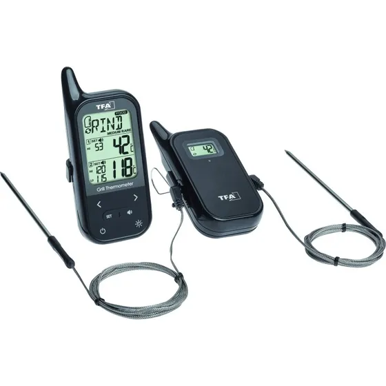 TFA Küchen-Chef Twin Trådløst Stegetermometer, Sort