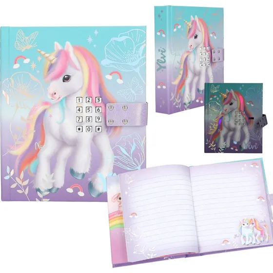 Ylvi Unicorn Dagbog med Kode, Lyd og Lys – 15x18x3 cm