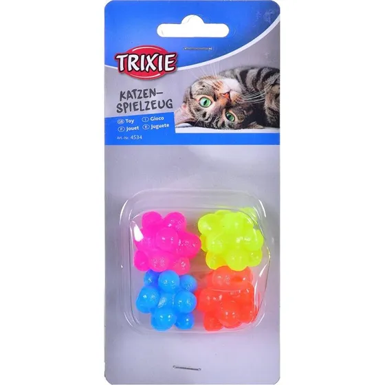 Trixie Kattebold legetøj 3,5 cm, 4 stk. farverige boblekugler
