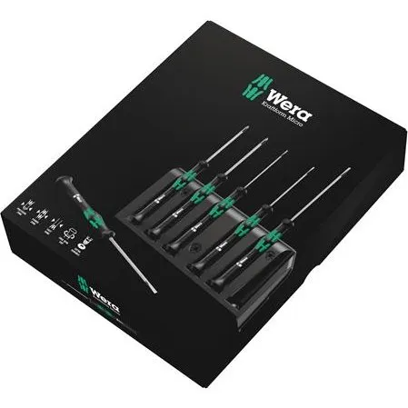 Wera 2035/6 A Elektronik-skruetrækkersæt + rack, 6 dele