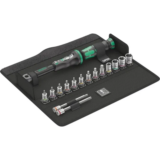 Wera Bicycle Set Torque 1, 16-deligt skraldemomentnøgle med bit og sokkelsæt