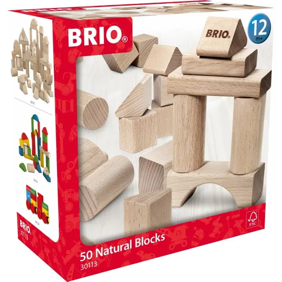 BRIO 30113 Byggeklodser, Natur, 50 stk
