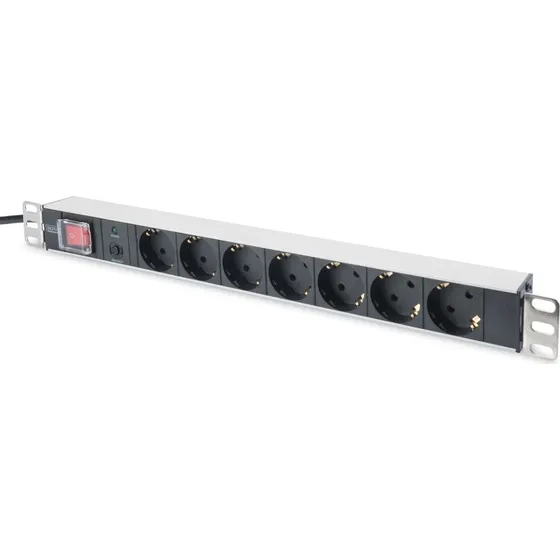 Digitus 7-Port 1U Aluminum PDU, 4000W, Rackmonterbar
