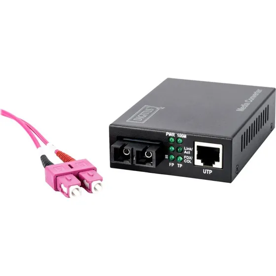 Digitus DN-82020-1 Fibermedieomformer, 100Mb, 2 km, RJ45/SC