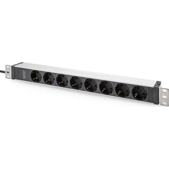 DIGITUS Strømfordelingsenhed 8-stik 16A 1U 19" Sort 2m