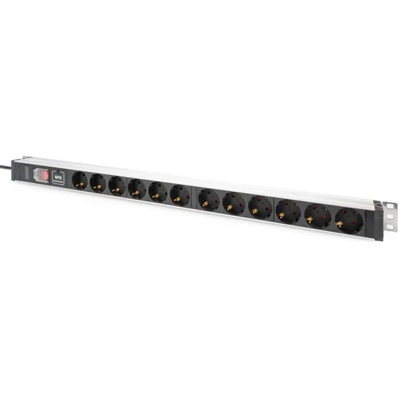 DIGITUS 1U 12-Port PDU, 230 V, Sort
