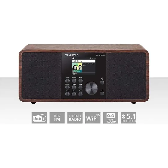 Telestar DIRA S 24i DAB+/FM/Internet/Bluetooth Højttaler i Træ