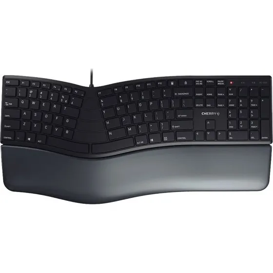 Cherry KC 4500 ERGO Ergonomisk Tastatur, Sort, USB, Pan Nordisk