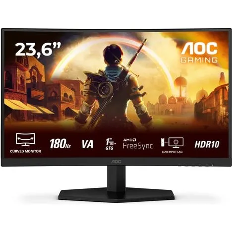 AOC G4 C24G42E 23,6" buet gaming-skærm, 180 Hz, Fuld HD, Rød