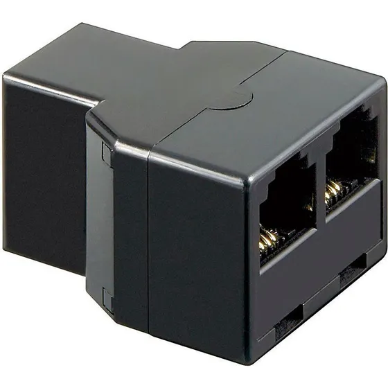 MicroConnect RJ11 Telefon Splitter 1x til 2x, Sort