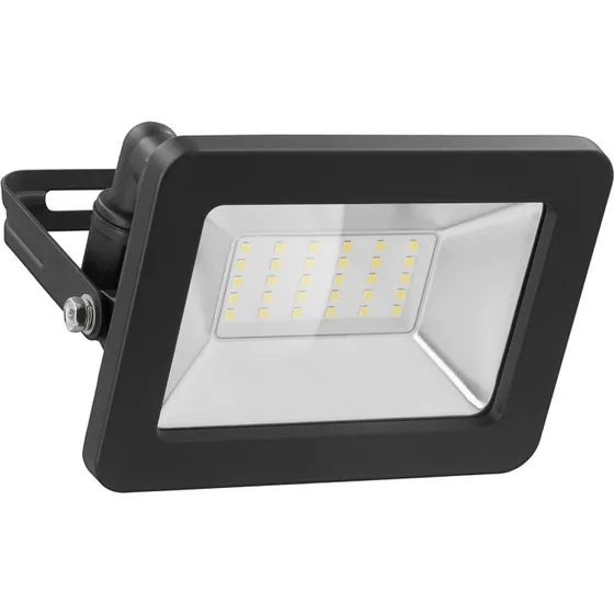 Goobay LED-projektor 30 W, 2550 lm, neutralt hvidt, IP65, M16-kabelforskruning, sort