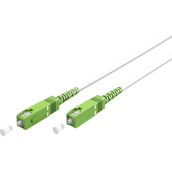 Goobay Lyslederkabel (FTTH) OS2, SC-APC 8°, 0,5 m, hvid