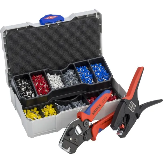 Knipex 979017 Krympesortiment til Kabeltyller, Flerfarvet