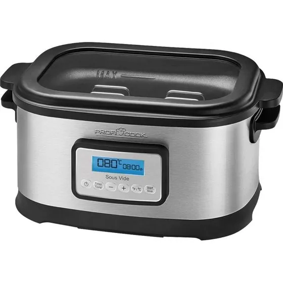 ProfiCook PC-SV 1112 Sous vide-maskine 8 l, 520 W, rustfrit stål/sort