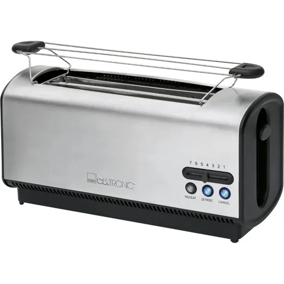 Clatronic TA 3687 4-skivs brødrister, 1200W, sort rustfrit stål