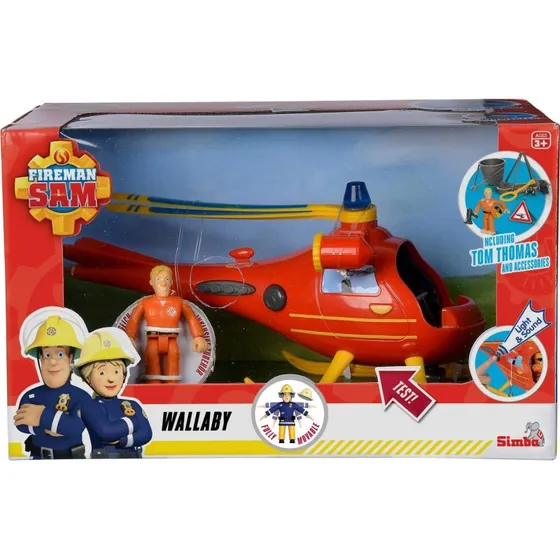 Brandmand Sam Helikopter Wallaby med figur (3 år+)
