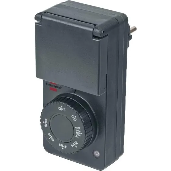 Brennenstuhl DDT IP44 Timer med Twighlight-sensor, Sort