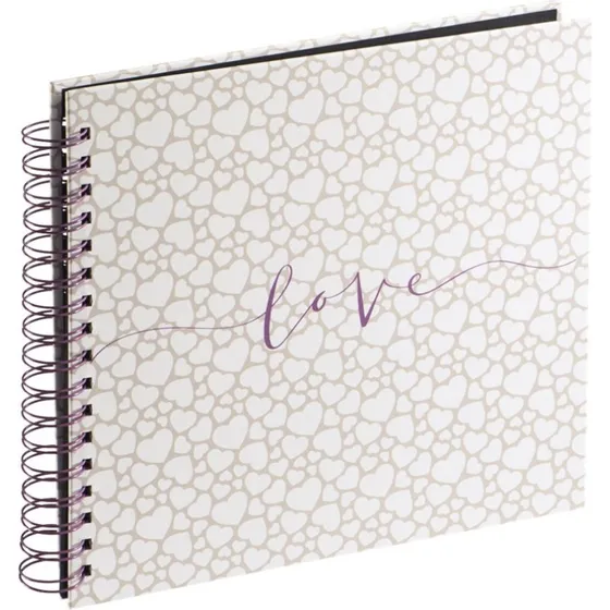 Hama Spiral Bound Romance Fotoalbum, 80 ark, 10x15 cm, beige/hvid