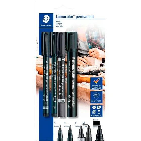 Staedtler Lumocolor Mix Sæt 4 str. (0,4/0,6/1-2/2-5mm)