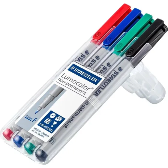 Staedtler Lumocolor Non-P 0,6mm 4 farver