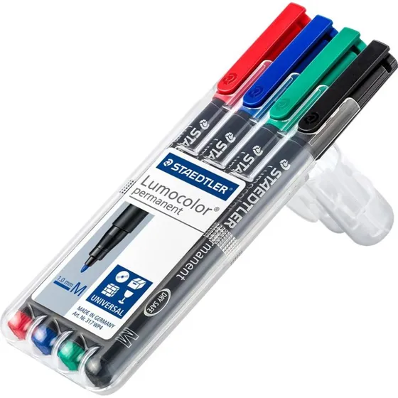 Staedtler Lumocolor Perm M 1,0 mm 4 farver