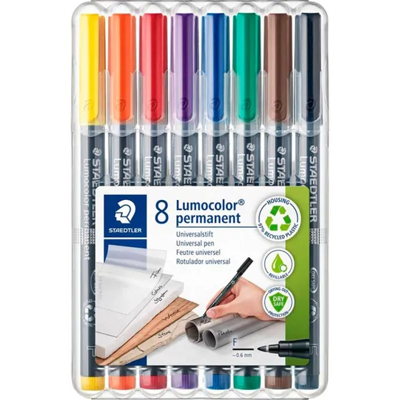 Staedtler Lumocolor Perm F 0,6 mm 8 farver