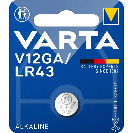 Varta LR43 / V12GA knapcelle batteri 80mAh - 1 stk