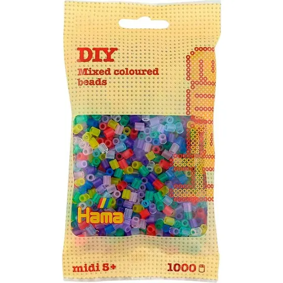 Hama Midi Perler 1000 stk Transparent Mix
