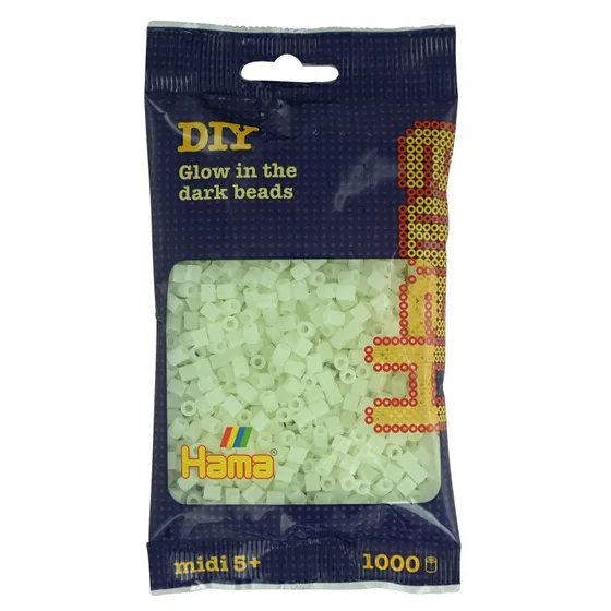 Hama Selvlysende Grøn Midi Perler 1000 stk