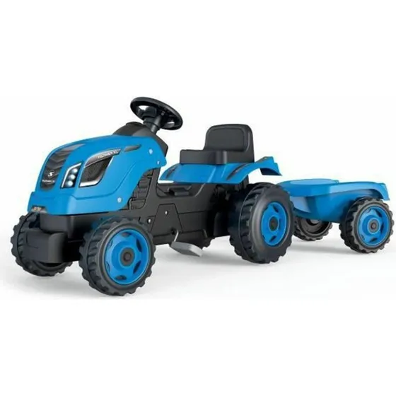 Smoby Farmer XL Pedaltraktor med Trailer – Blå/Sort