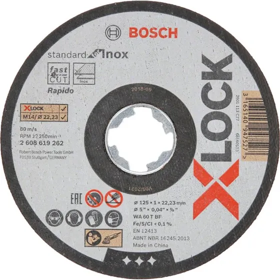 Bosch X-LOCK Standard for Inox 125x1,0 mm, 10 stk