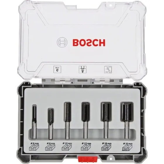 Bosch Bitsæt til fræsejern, 6 dele, 8 mm skaft