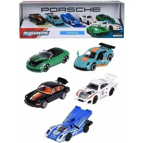 Majorette Porsche Motorsport 5-stks Modelbilssæt, 1:64, 3+