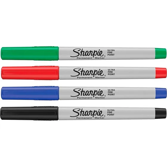 Sharpie Ultra Fine Permanent Markers, 4 farver