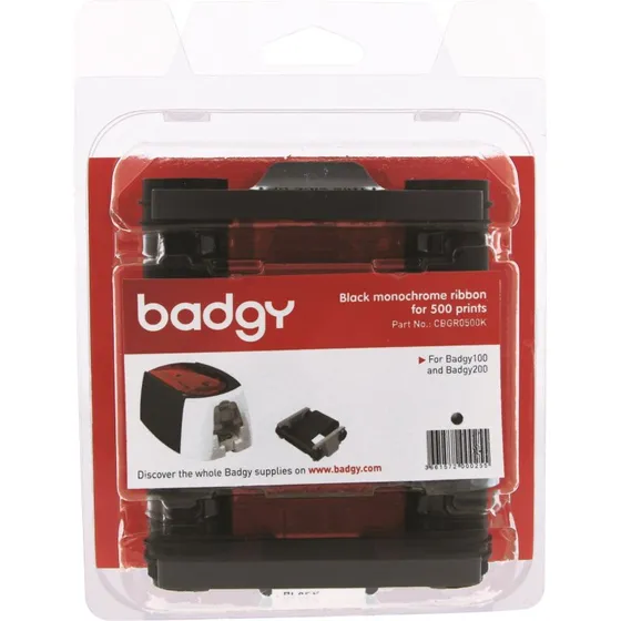 Evolis Badgy Mono Farvebånd, Sort, 500 Print